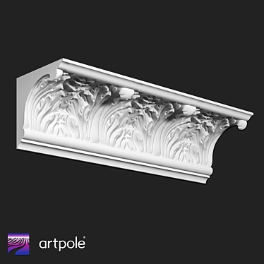 Elegant SK172N Ornamental Cornice 3D model image 1 