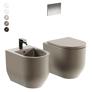 Italian Design Stino WC Set 3D model image 1 