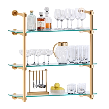 Artisan Glass Tiered Shelves 3D model image 1 