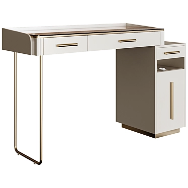 Createwhite Wide White Vanity Table 3D model image 1 