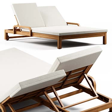 Seamless Textured Double Lounger 3D model image 1 