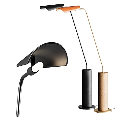 Title: Astrid Leather Floor Lamp 3D model image 1 