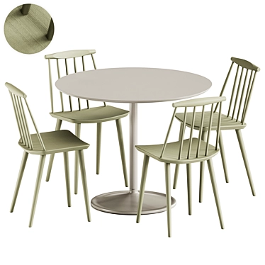 Sleek Scandinavian-Inspired Cafe Set 3D model image 1 