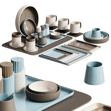 Modern Kitchenware Set 3D Model 3D model image 1 