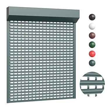 Perforated Roller Doors in Six Colors 3D model image 1 