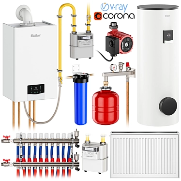 Complete Heating System Bundle 3D model image 1 