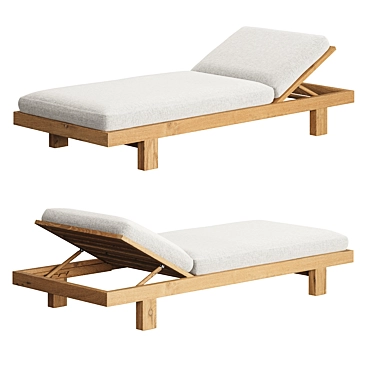 Elegant Pure Lounger with Mobility 3D model image 1 