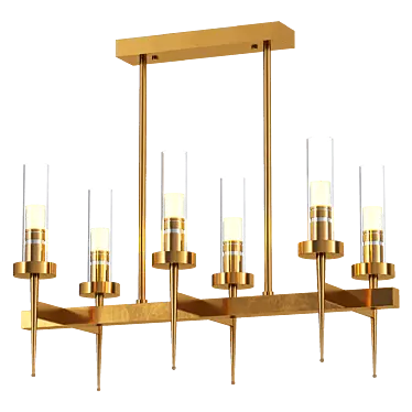 Luxury Gold Glass Pendant Lamp 3D model image 1 