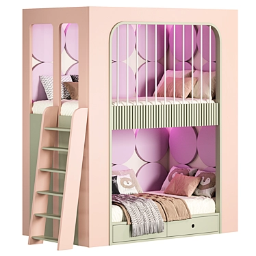 Kids Room Bunk Bed 3D model image 1 