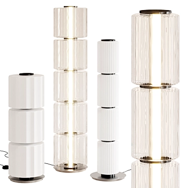 Modern Metal Glass Column Light 3D model image 1 