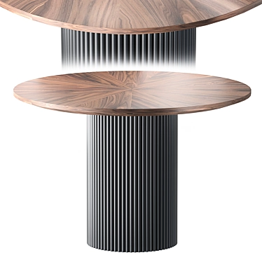 Modern Eco Steel Round Dining Table 3D model image 1 