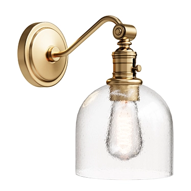 Modern Textured Glass Sconce 3D model image 1 