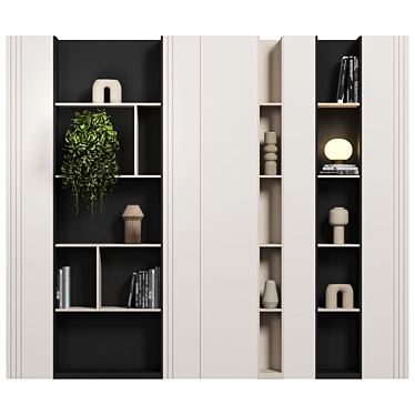 Modular Shelf Cabinet with Shelves 3D model image 1 