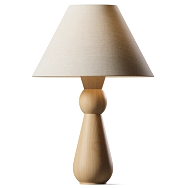 Rustic Wooden Totem Table Lamp 3D model image 1 