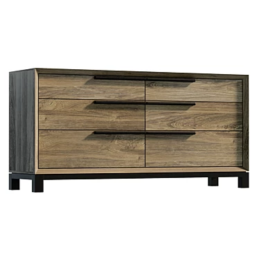  Zanzibar Black Double Dresser - UV Unwrapped 3D model image 1 