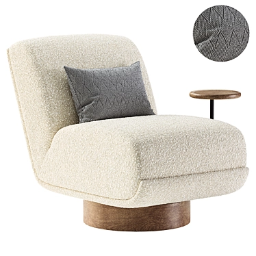 Elegant Hemingway Swivel Chair 3D model image 1 