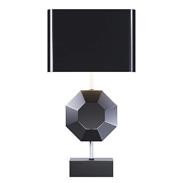 Elegant Octagonal Brass Table Lamp 3D model image 1 
