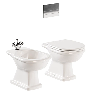 Boheme Ceramic Toilet and Bidet 3D model image 1 