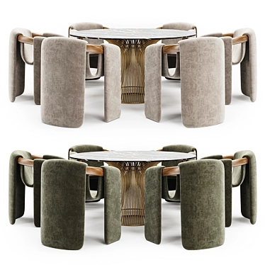 Modern Dining Set Furniture Set 3D model image 1 