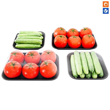 Fresh Harvest Kitchen Decor Set 3D model image 1 