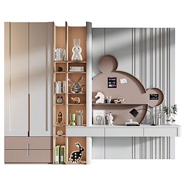 Customizable Furniture Composition with Decor 3D model image 1 