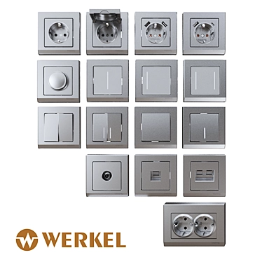 OM Sockets and switches Werkel (silver matte)