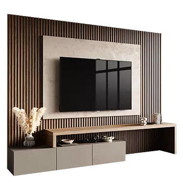 Modern TV Wall Set 028 3D model image 1 