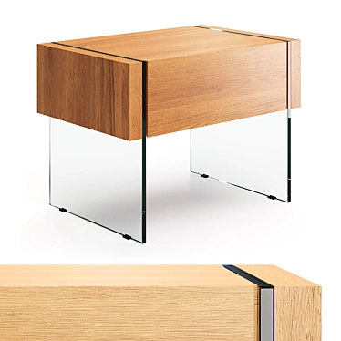 Cosmo Somerset Nightstand with Glass Legs 3D model image 1 