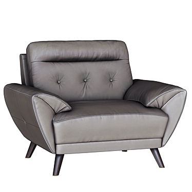 Elegant Retro Style Leather Armchair 3D model image 1 