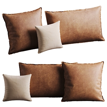 Luxury Leather Cushion Set 3D model image 1 