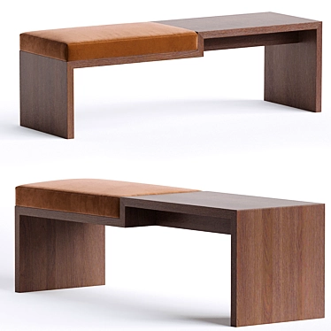 Sleek Contemporary Bench Seating 3D model image 1 