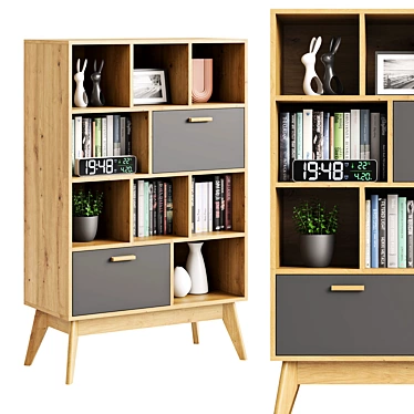 Nordic-3 Shelving Unit 3D model image 1 