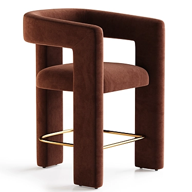 Effie Velvet Counter Stool: Luxe Performance Comfort 3D model image 1 