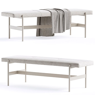 Stylish Daybench Dining Bench 3D model image 1 