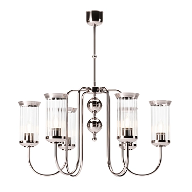 Olzano Chandelier 6-Light, Brushed Nickel 3D model image 1 