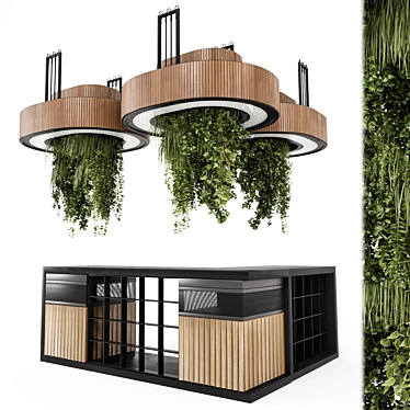 Reception Desk With Hanging Plants - Set 2227