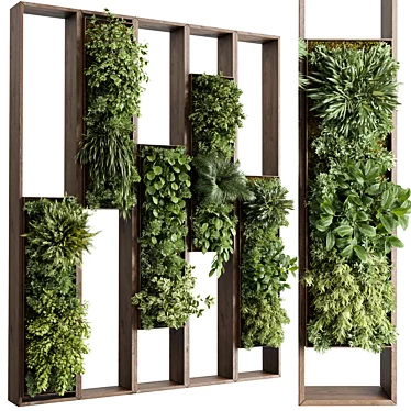 Botanical Wooden Frame Wall Decor 3D model image 1 