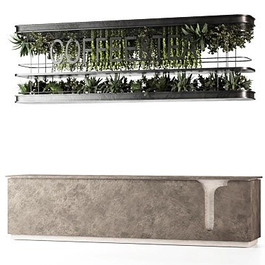 Reception Desk With Hanging Plants - Set02