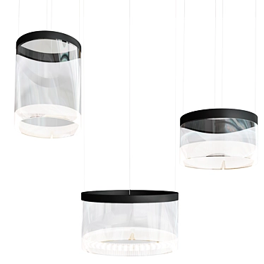 Sleek LED Glass Pendant Lamp 3D model image 1 