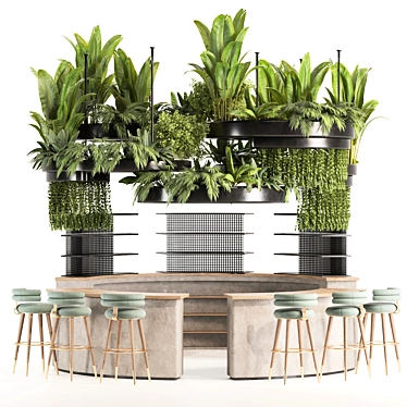Reception Desk With Hanging Plants - Set03