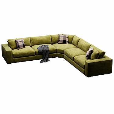 Modern Oceanside Sectional Sofa Set 3D model image 1 