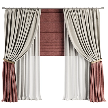 Elegant Curtain Set M64 3D model image 1 