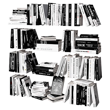 Monochrome Book Set 3D model image 1 