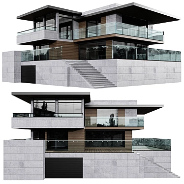 Modern Villa No20 Model Kit 3D model image 1 