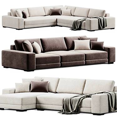 Modern L-Shaped Sofa by Crateandbarrel 3D model image 1 