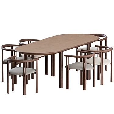 Modern Elliot Dining Set Ensemble 3D model image 1 