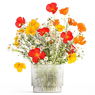 Summer Field Flowers Bouquet 3D model image 1 