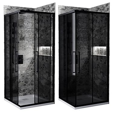 ABBER Shower Corner Set AG02100BDTH 3D model image 1 