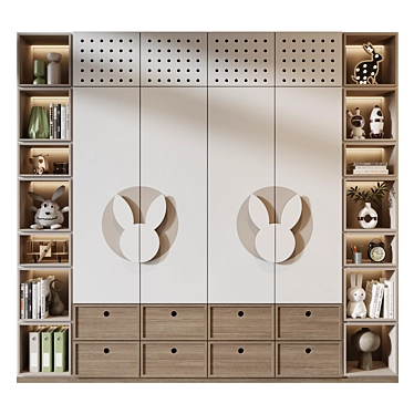 Custom Wardrobe Furniture Composition 3D model image 1 