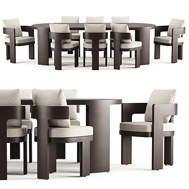 RH Bronte Rectangular Dining Table 3D model image 1 
